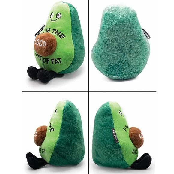punchkins Avocado “I’m the good kind of fat” Emotional Support Plush Toy - Picture 2 of 11